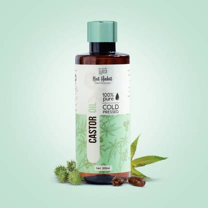 Nat Habit Cold Pressed Castor Oil Pure For Hair Growth, 100% Natural Arandi Hair Oil