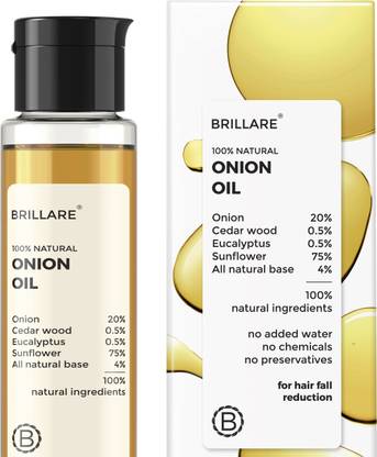 Brillare Onion Hair Oil, with Cedar Wood & Sunflower Oil, Hair Fall, 100% Natural Hairoil Hair Oil  (100 ml)