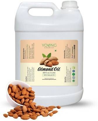 Young Chemist 100% Pure, Natural & Cold-pressed Sweet Almond Carrier Oil – Badam Oil | 5 Litre Hair Oil