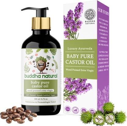 buddha natural Baby Castor Oil Cold Pressed Extra Virgin (150ml) - Delicate Skin & Hair Growth Hair Oil
