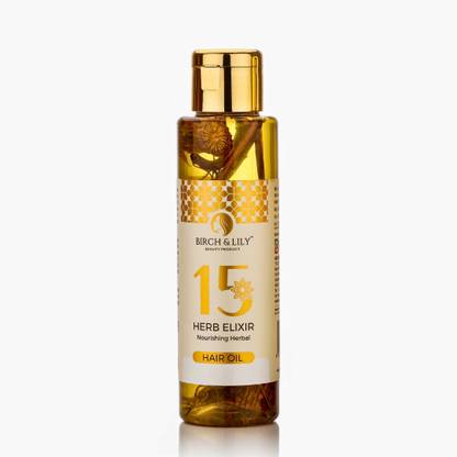 Birch and Lily 15 Herb Elixir Nourishing, Hairfall Control, Mineral Oil free, Herbal Hair Oil