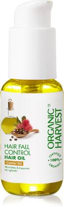 Organic Harvest Hairfall Control Hair Oil: Castor Oil | For Men & Women | Moisturizing Oil Hair Oil