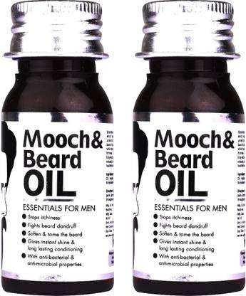 Qraa Men Mooch & Beard Oil for Beard Growth/Nourishment Enriched With Essential Oils, 30ml- Combo Pack-Pack of 2 Hair Oil