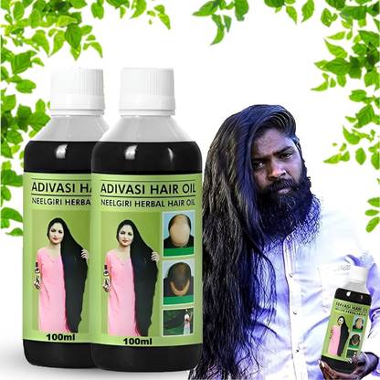 Adivasi PURE AYURVEDIC BHRINGRAJ HERBAL ,FOR LONG AND SHINY HAIR Loss Hair Oil