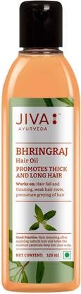 JIVA AYURVEDA Bhringraj Hair Oil - Ayurvedic Nourishing Formula For Hair Growth Naturally - 120 ml - Pack of 1 Hair Oil