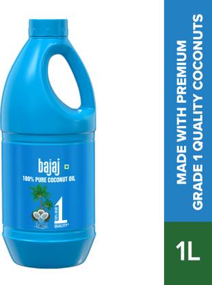 BAJAJ 100% Pure Coconut Oil 1 litre | Made with Premium Grade 1 Quality Coconuts Hair Oil