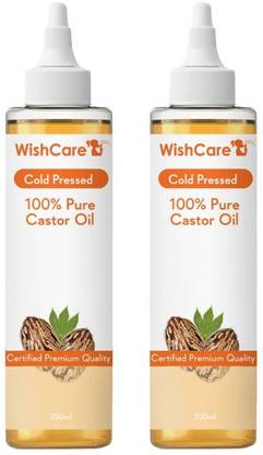 WishCare Premium Cold Pressed Castor Oil For Glowing Hair And Skin - Pack of 2 (200ML Each)