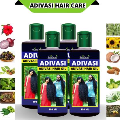 Phillauri Adivasi Natural Made Powerful Effective Jadibutiya Hair oil Pack 4 Hair Oil