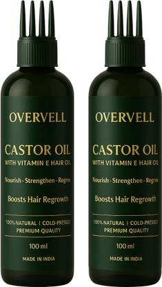 overvell Regrow Hair Fast • Stop Hair Fall • Castor Oil with Vitamin E Hair Oil