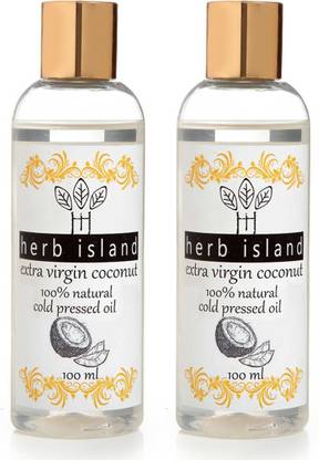Herb Island Cold Pressed Extra Virgin Coconut oil combo set of 2 Hair Oil