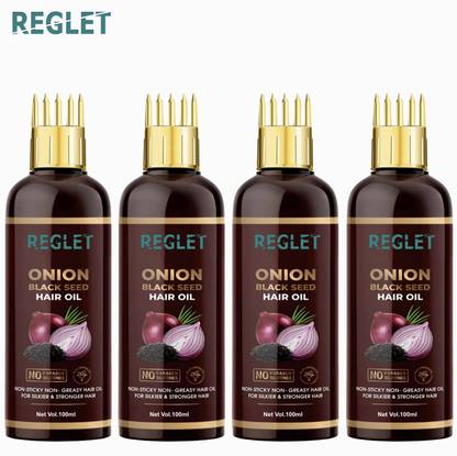 REGLET Onion Hair Oil - Black Seed Onion Hair Oil - WITH COMB APPLICATOR -  Hair Oil