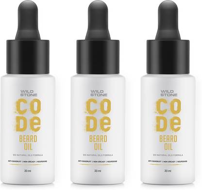 Wild Stone CODE Beard Growth Oil for Men, Pack of 3, Beard Oil for Patchy Beard & Moustache Hair Oil