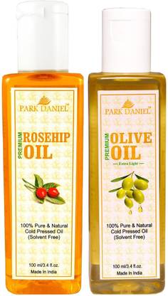 PARK DANIEL Premium Rosehip oil and Olive oil combo of 2 bottles of 100 ml (200ml) Hair Oil