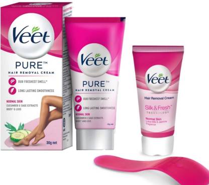 Veet Hair removal cream for normal skin pack of 2 ( 25 gm & 30 gm ) Cream
