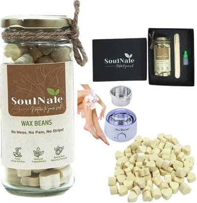 soulnate Hard Wax Beans for Face, Stomach, Back Hair Removal | Stripless Painless Beads Wax
