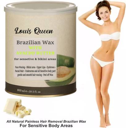 LOUIS QUEEN BRAZILIAN WAX , HAIR REMOVAL WAX WITH AVACADO BUTTER, BIKINI & SENSITIVE AREA 10 Wax