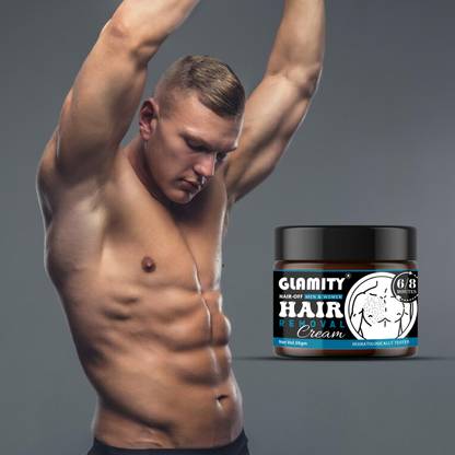 GLAMITY Hair Removal Cream for Men Chest, Back, Legs, Under Arms & Intimate Area15 Cream