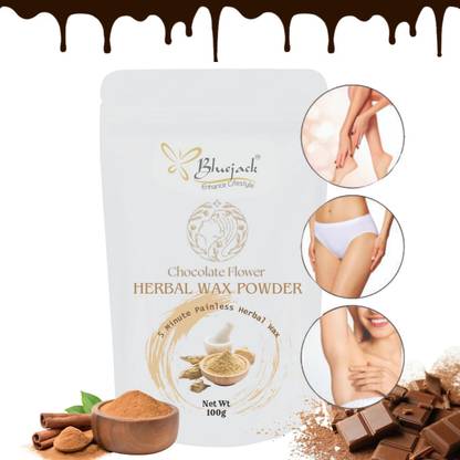 Bluejack Organics Chocolate Flower Wax Hair Removal Wax Powder For Men And Women Powder