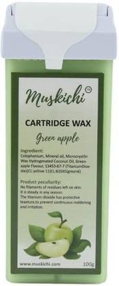 MUSKICHI Roll on Wax for Easy Hair Removal | Women Wax Roller | Green Apple Flavour Wax