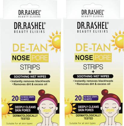 DR.RASHEL De-Tan Nose Strip & Wet Wipes for Whiteheads & Blackheads Remover Strips
