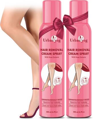 URBANYOG Hair Removal Cream Spray for Women | Rose | Painless Body Hair Removal Spray