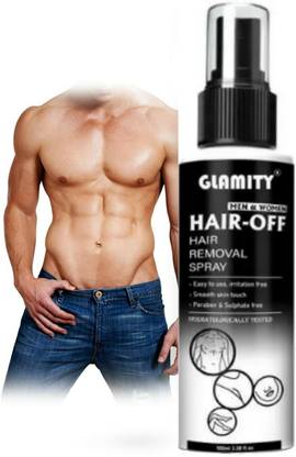 GLAMITY Hair Removes Hair in 10 Minutes with Skin Detan Gives 3 Full Body Usage in 100ml Spray
