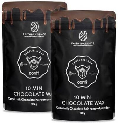 Faith & Patience Chocolate Hair Removal Powder - 10 Min Full Body Wax combo of 2 Wax