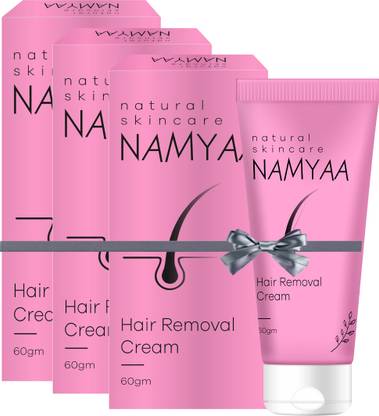 Namyaa Hair Removing Cream for Intimate Skin with After Wax Soothing Serum with Vitamin C-Pack of 3 Cream