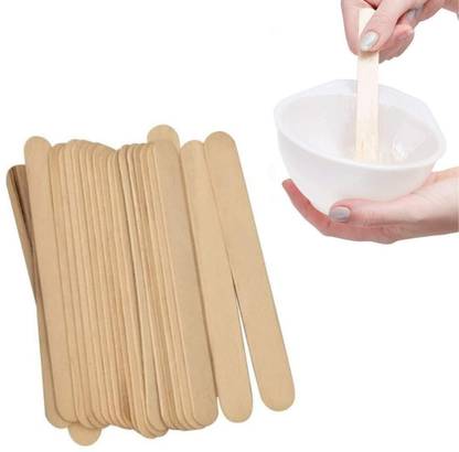 GLOW FIRST Wooden Professional Disposable Wax Knife Spatulas for Smooth Waxing Experience Wax