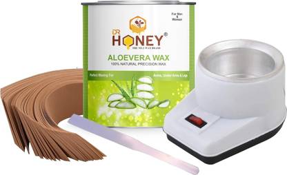 DR.HONEY Honey nature No one wax kit Aloe vere Wax For Hair Removal included Waxing strips and sticks with WAX HEATER Wax (600 g) Wax