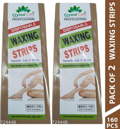 Crystal Care Waxing Strips - Beige-140 Pcs Strips (140 Strips, Set of 2) Strips