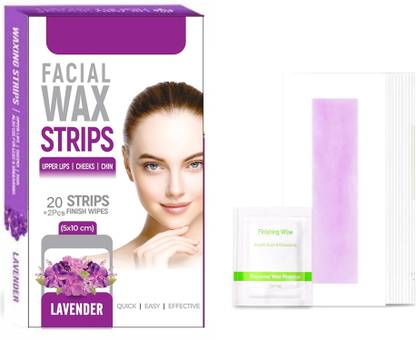 YAWI UPPERLIPS , CHEEKS , CHIN , NATURAL FACIAL LAVENDER WAX STRIPS Strips