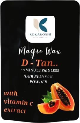 KOKAKOSHI De-Tan Flavour Body Wax Powder for Women, Painless Body Hair Removal Wax Powder