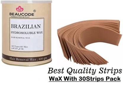 Beaucode Rica Brazilian Body Hair Wax -800gm + Wax Strips (Pack of 30 Strips) Wax