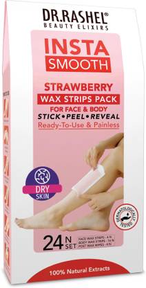 DR.RASHEL Insta Smooth Strawberry Wax Strips | Face & Body Stick Peel Reveal Strips� Strips