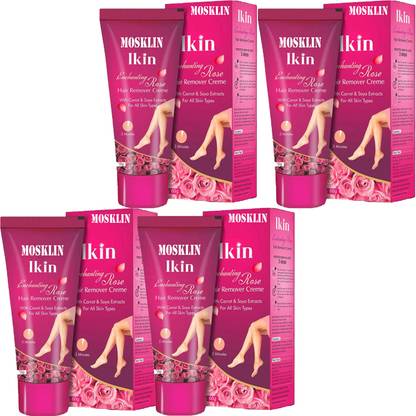 MOSKLIN IKIN ROSE HAIR REMOVAL CREME FOR INSTANTB HAIR REMOVES & MOISTUE SKIN PACK OF- 4 Cream