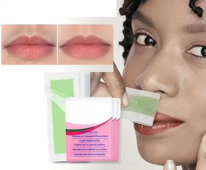 YAWI Quick Instant Hair Removal Facial Wax Strips with Cleansing Wipes Strips