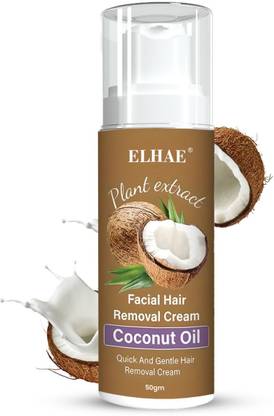 ELHAE Coconut Oil Hair Removal Cream Gentle & Hair Remover for Face & Lips Cream