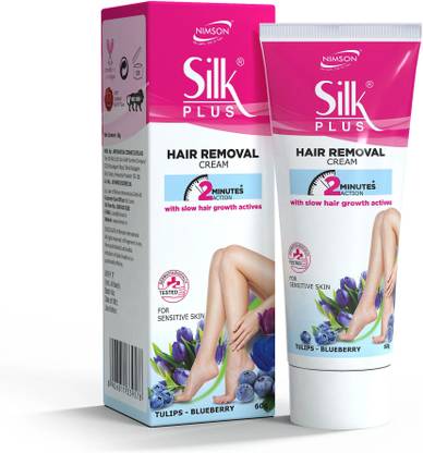 Nimson Silk Plus Hair Removal Cream for Sensitive Skin Tulips Blueberry Hair Remover Cream