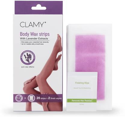 sherin CLAMY Full Body Wax Strips with Lavender Extract Instant Removal Strips
