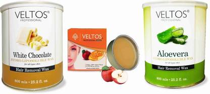 Veltos WHITE CHOCOLATE AND ALOE VERA FACE AND BODY WAXING KIT Wax
