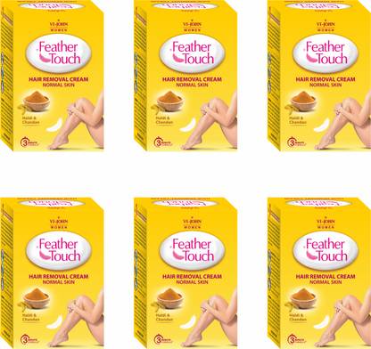 VI-JOHN Women Feather Touch Hair Removal Haldi Chandan 40 Gm each Cream  (240 g, Set of 6)