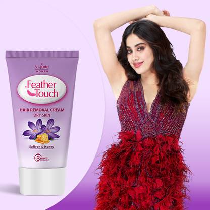 VI-JOHN FEATHER TOUCH Saffron Honey Hair Removal for Salon-like Finish No Ammonia Smell Cream