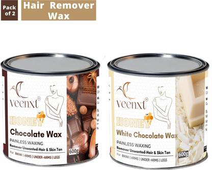 VEENXT Chocolate and White-Choco Wax Hair Removal -Combo | Removes Hair, Tan, Dead Skin Wax