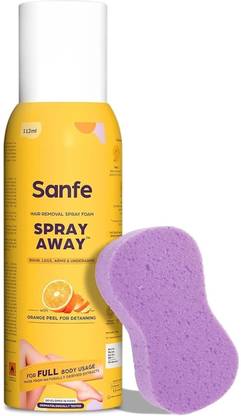 Sanfe Painless & Detan Hair Removal Cream For Chest, Legs, Arms & Underarm Spray