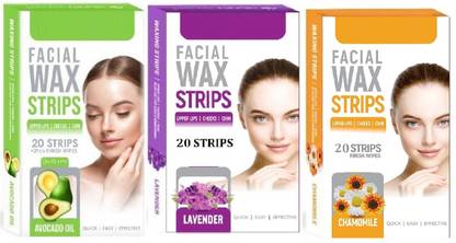 YAWI combo of Eyebrow Hairs&Underarms,Quick,Easy&Safe Waxing Kit For Girls,20 Strips. Strips