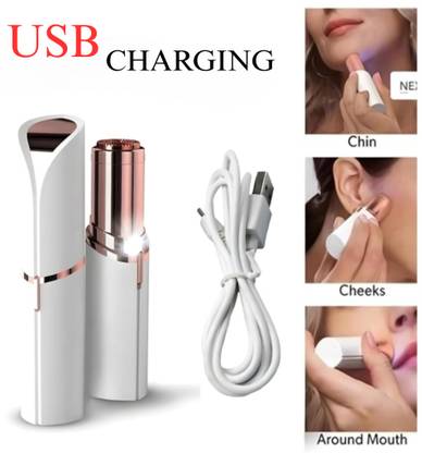 UBRONIK Women Facial Hair Remover Lipstick Shape Electronic Flawless Shaver Strips