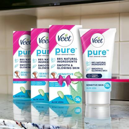Veet Pure Hair Removal- Sensitive Skin Cream, Pack Of 3, Cream