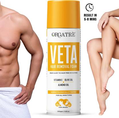 Orgatre Hair Removal Spray for Men & Women- 100% Safe & Painless Body Hair Remover Cream