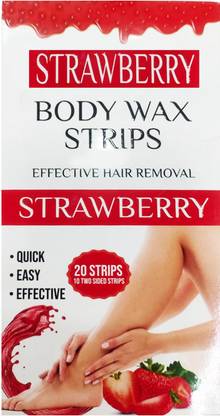 NG MART STRAWBERRY BODY WAX STRIPS EFFECTIVE HAIR REMOVAL (20 STIPS EACH) PACK OF - 1 Strips